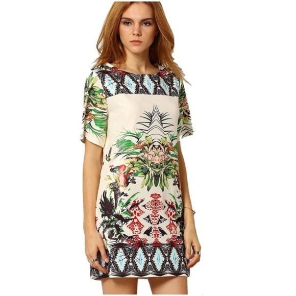 Zara Tropical Mini Dress - Picture 1 of 8